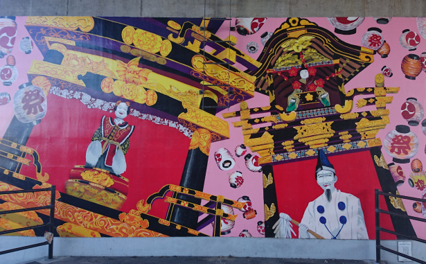 愛知県岩倉市五条川の壁画