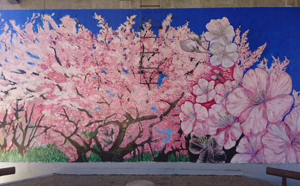 桜の 壁画